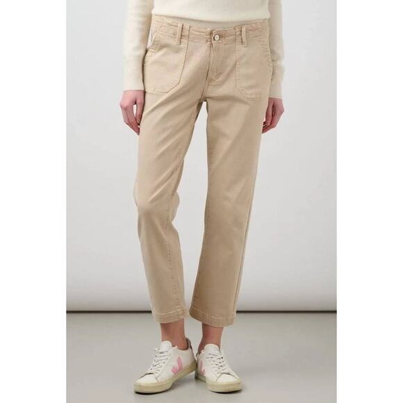 Paige Mayslie Straight Ankle Jeans | Womens 34, Vtg Warm Sand NEW - Picture 2 of 15